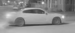A white vehicle Halton Police say was likely used for three suspects to escape after a failed robbery in Milton, Ont., on Feb. 19, 2023. (Halton Regional Police)