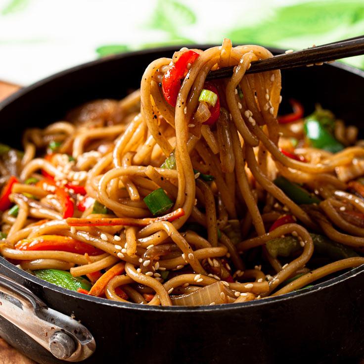 Add crisp vegetables or protein to your lo mein noodles. (Courtesy of Amy Dong)