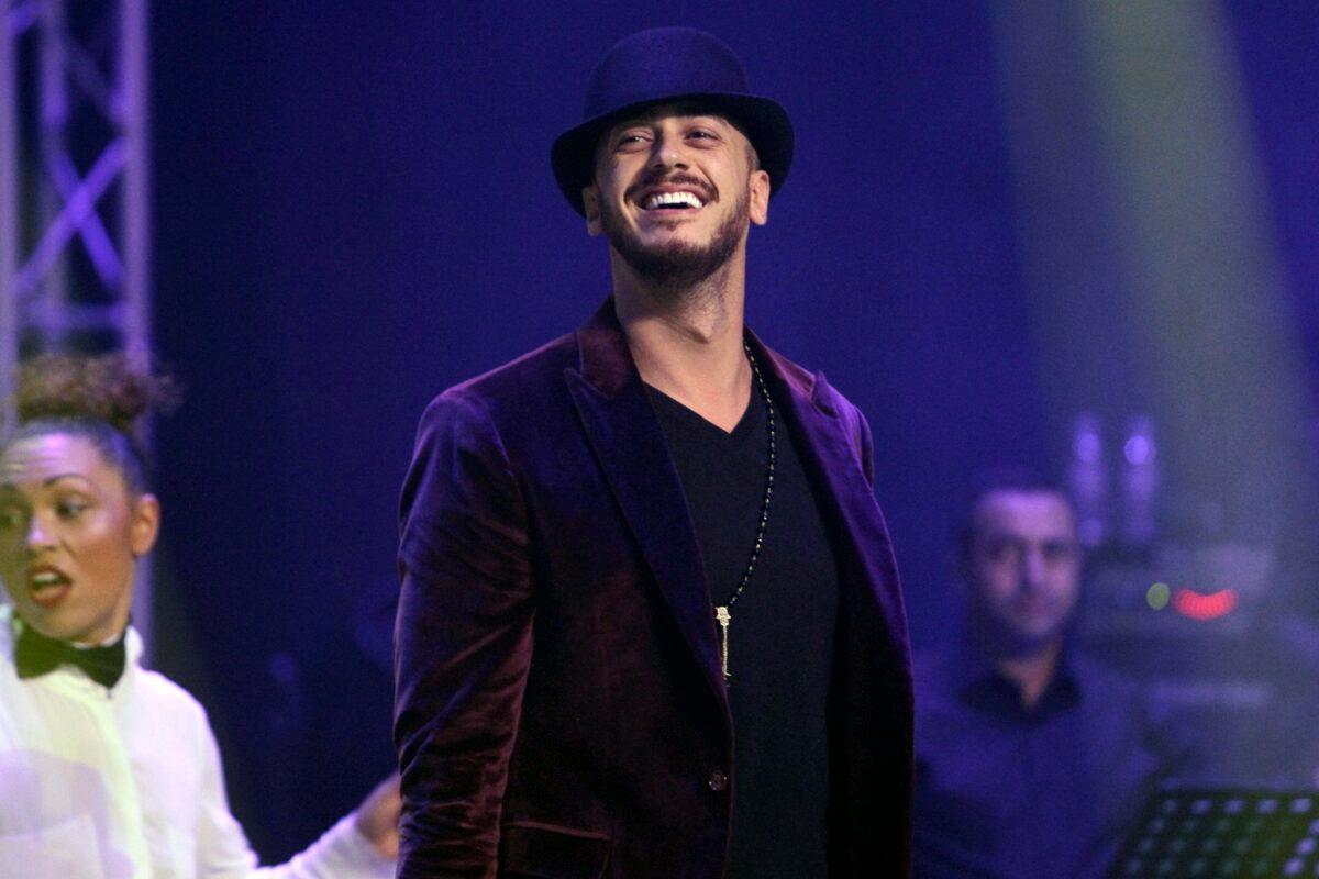 Moroccan singer Saad Lamjarred performs during a concert in Casablanca, Morocco, on Jan. 15, 2016. (AP Photo)
