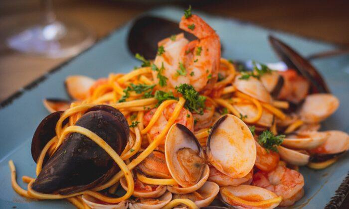 Spaghetti Del Pescatore (Fisherman’s Spaghetti) with Celery and Fennel Salad