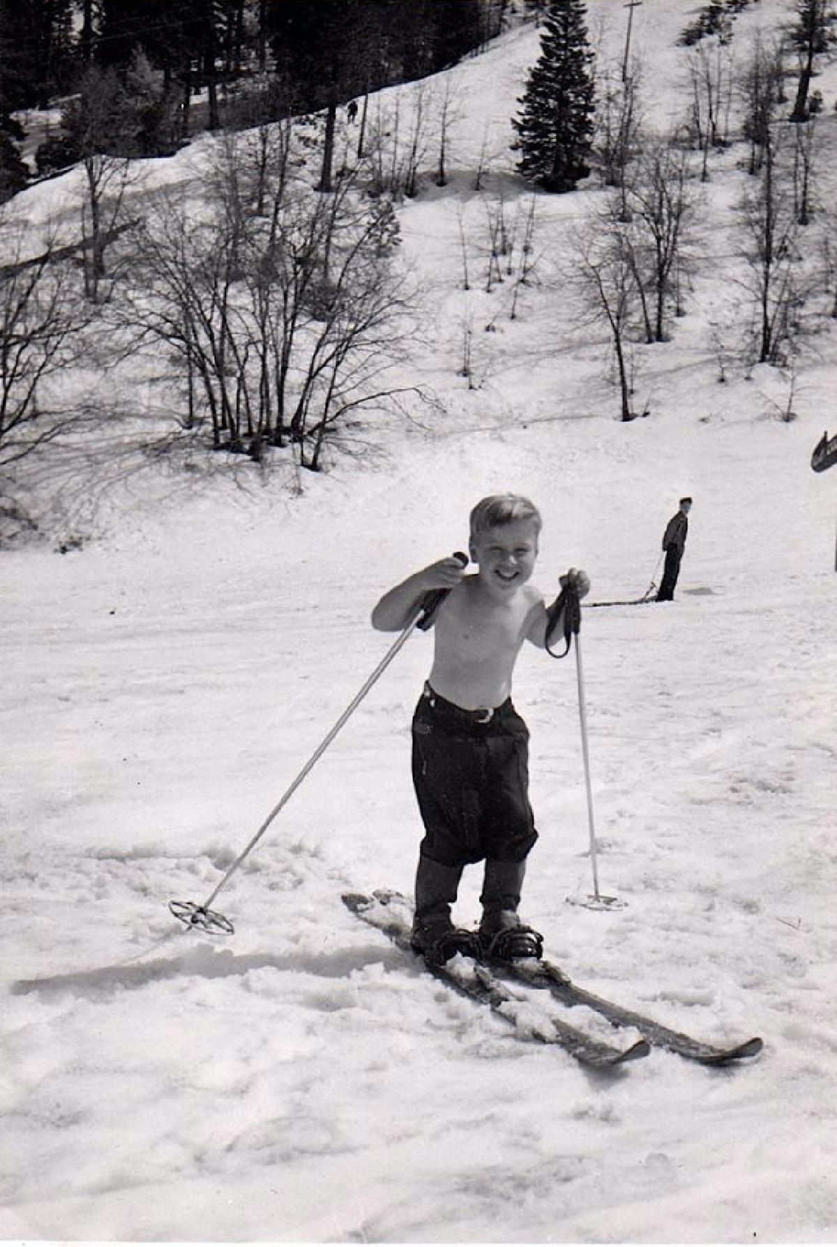 The author learns to ski as a child in Southern California. (Courtesy of Jim Farber)