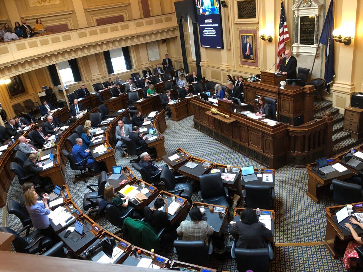 Virginia General Assembly House of Delegates chamber in session in Richmond, Va., on Feb. 23, 2023. (Courtesy of Vision Times)