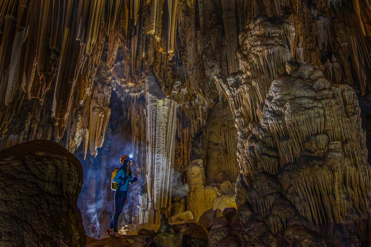 Stalactitic formations inside Hung cave. (Courtesy of Duc Thanh via Jungle Boss Tours)