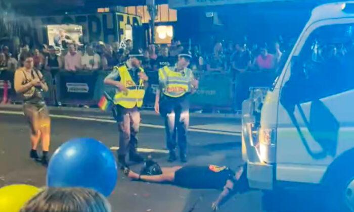 Australian Senator Lies in Front of Truck, Interrupting Mardi Gras Parade