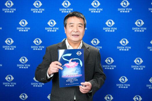 Hsu Ting-chen enjoyed seeing Shen Yun for the fifth time, on Feb. 24, 2023. (Annie Gong/The Epoch Times)