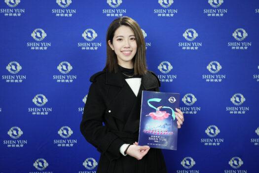 Ho Chih-ning enjoyed Shen Yun's opening performance in Taiwan on Feb. 24, 2023. (Annie Gong/The Epoch Times)