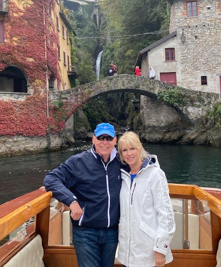 Dr. Hall and her husband on Lake Como (Courtesy of Robin Hall)