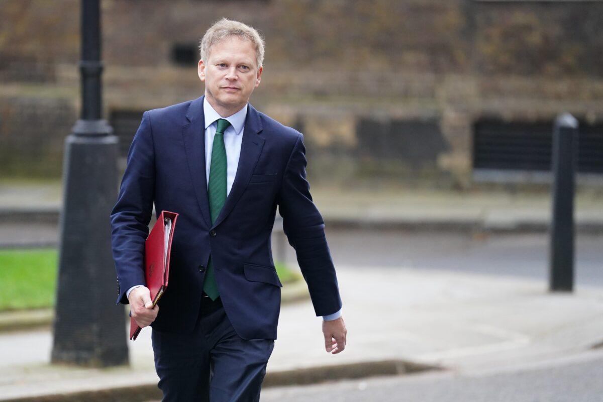 Secretary of State for Energy Security and Net Zero Grant Shapps leaves Downing Street, London, on Feb. 27, 2023. (James Manning/PA Media)