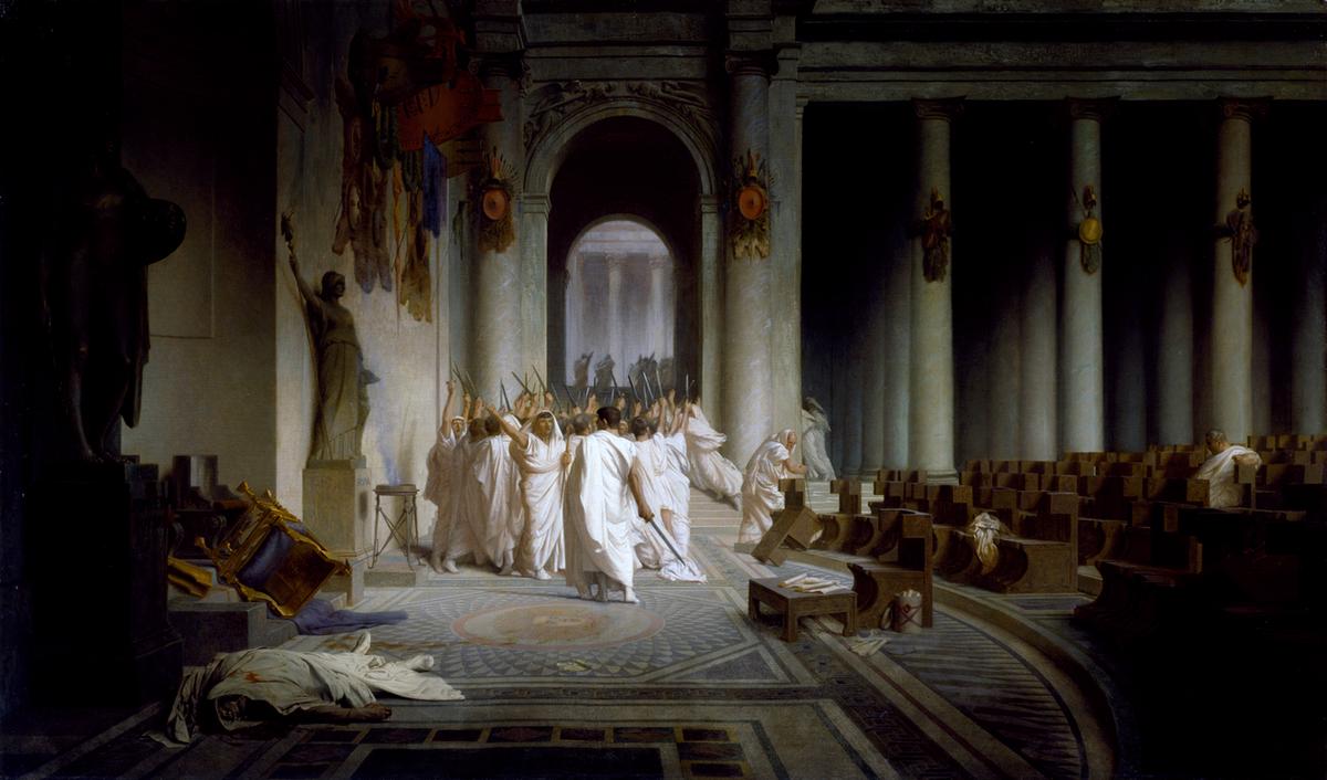 "The Death of Caesar,"1859–1867, by Jean-Léon Gérôme. Oil on canvas. Walters Art Museum, Baltimore. (Public Domain)