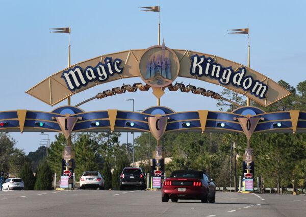 Florida Gov. Ron DeSantis continues his battle with Disney World—which he calls "the corporate kingdom"—with his call for an investigation into its last-minute deal with the Reedy Creek Improvement District. (Joe Raedle/Getty Images)