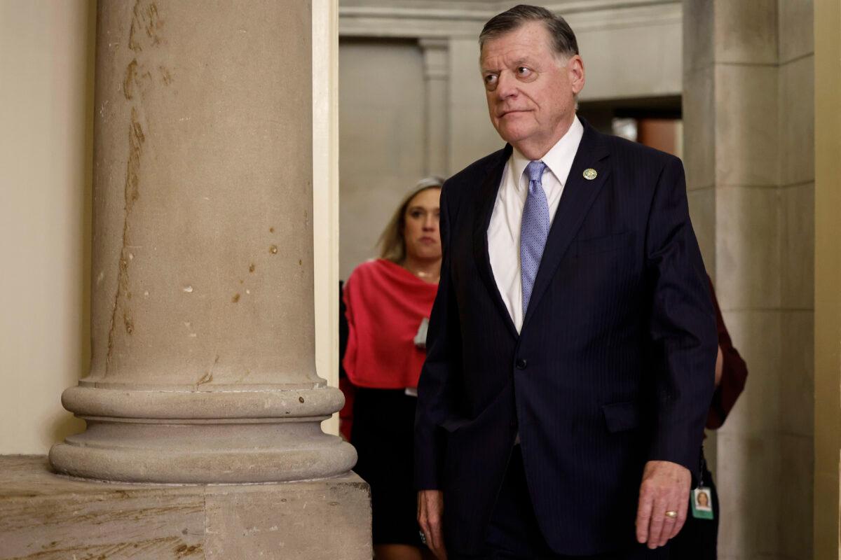 Rep. Tom Cole (R-Okla.) leaves the office of Speaker of the House Kevin McCarthy (R-Calif.) in the U.S. Capitol in Washington on Feb. 27, 2023. (Anna Moneymaker/Getty Images)