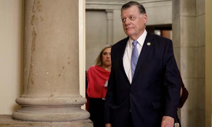 Rep. Tom Cole (R-Okla.) leaves the office of House Speaker Kevin McCarthy (R-Calif.) in the U.S. Capitol in Washington on Feb. 27, 2023. (Anna Moneymaker/Getty Images)