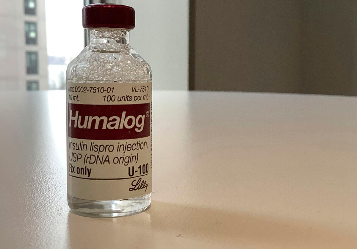 A vial of Eli Lilly's Humalog insulin is shown in this photo taken in New York, on Mar. 1, 2023. (Pablo Salinas/AP Photo)