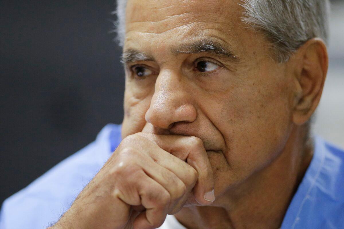 Sirhan Sirhan reacts during a parole hearing at the Richard J. Donovan Correctional Facility in San Diego on Feb. 10, 2016. (Gregory Bull/AP Photo, Pool)