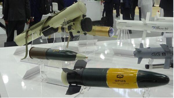 Norinco could also offer Russia its 2.4-mile range HJ-12 anti-tank guided weapon (top) similar to the U.S. Javelin, or its 3.1-mile range GP125 tank-launched anti-tank missile. (Courtesy of Richard Fisher)