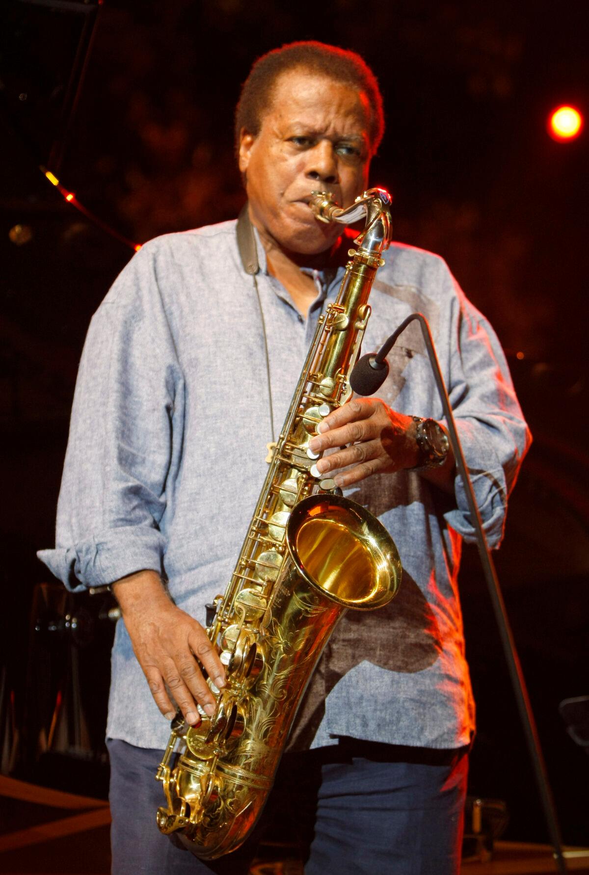 Jazz saxophonist Wayne Shorter performs at the 5 Continents Jazz Festival in Marseille, southern France, on July 23, 2013. (Claude Paris/AP Photo)