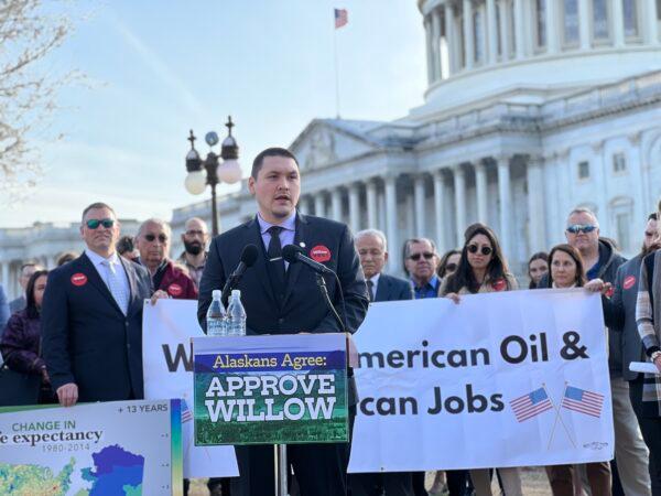 Alaska state Rep. Josiah Patkotak (I-Barrow) said during its 30-year lifespan, Conoco-Phillips is committed to paying $3.7 billion to communities within the National Petroleum Reserve Alaska. (Madalina Vasiliu/The Epoch Times)