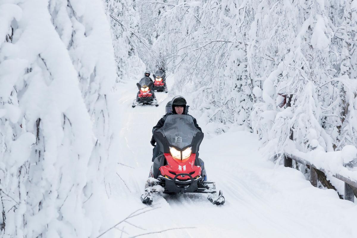 Snowmobiling at Ranua Resort in Finland. (Courtesy of Ranua resort)