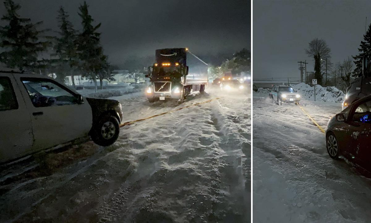Mechanic Sees Drivers Trapped on Icy Road in Brutal Winter Storm, Frees Them for 7 Hours Till 6 AM