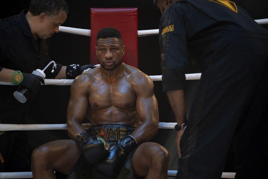 "Dame" Damian (Jonathan Majors), newly released from prison, demands a shot at the world heavyweight championship, in "Creed III." (MGM)