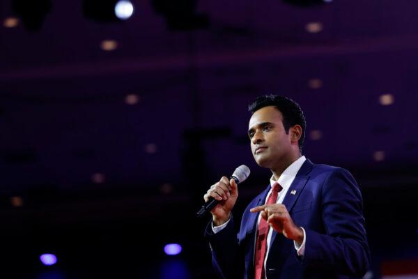 Republican presidential candidate Vivek Ramaswamy, speaks during the annual Conservative Political Action Conference (CPAC) at the Gaylord National Resort Hotel and Convention Center in National Harbor, Md. on March 3, 2023. (Anna Moneymaker/Getty Images)