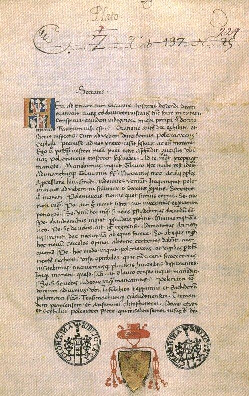 A page from a Renaissance manuscript of Plato's “Republic” in Latin. The “Myth of Er” appears at the end of Plato’s work. (PD-US)