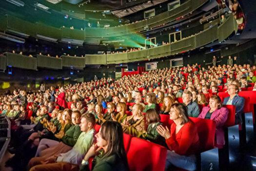 The audience at the Opera Hall of the Center for the Meeting of Cultures in Lublin (CMC), March 2, 2023. That evening, Shen Yun Global Company performed at the CMC for the first time this season. (Huang Keou/The Epoch Times)