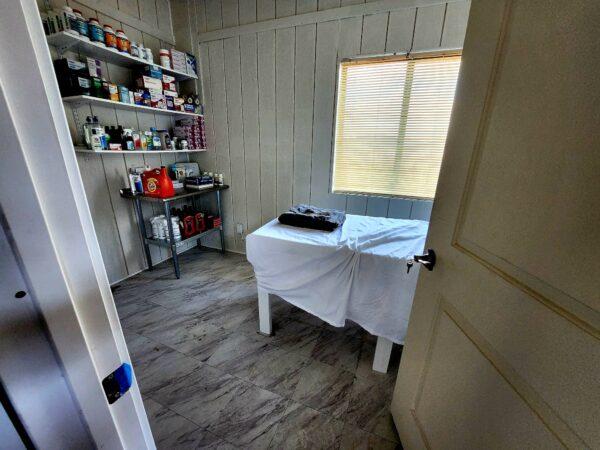 The medical clinic is fully stocked at Fortitude Ranch Nevada on March 2, 2023. (Allan Stein/The Epoch Times)