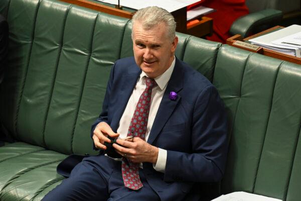 Leader of the House Tony Burke reacts during question time at Parliament House in Canberra, Australia, on July 28, 2022. (Martin Ollman/Getty Images)
