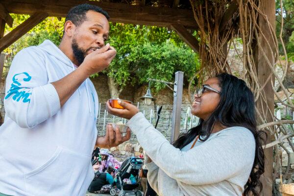 Guests are seen enjoying treats during the Disney California Adventure's Food & Wine Festival at the Disneyland Resort in Anaheim, Calif. (Christian Thompson/Disneyland Resort)