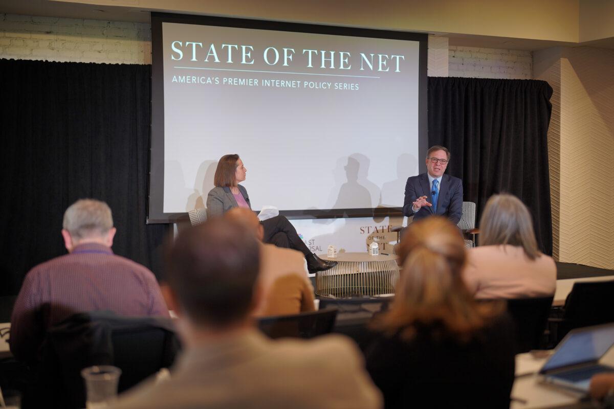 National Telecommunications and Information Administration Administrator Alan Davidson speaks at the State of the Net 2023 conference on March 3, 2023. (Courtesy of Internet Education Foundation)