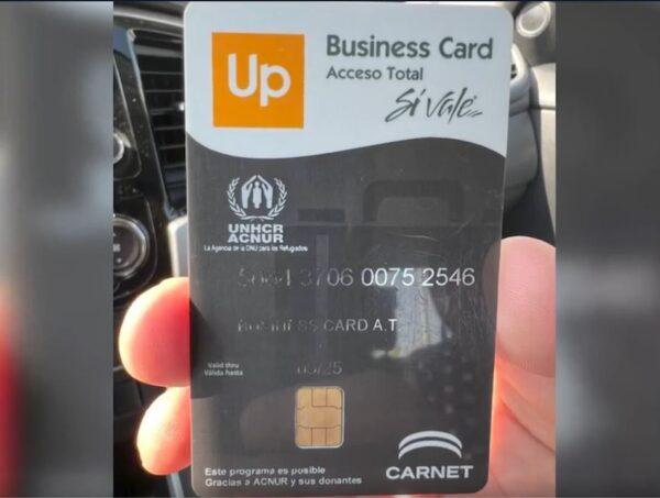 Cash cards are a form of payment for illegal aliens and asylum seekers. (Courtesy of Todd Bensman/Screenshot/Epoch TV’s “Crossroads”)
