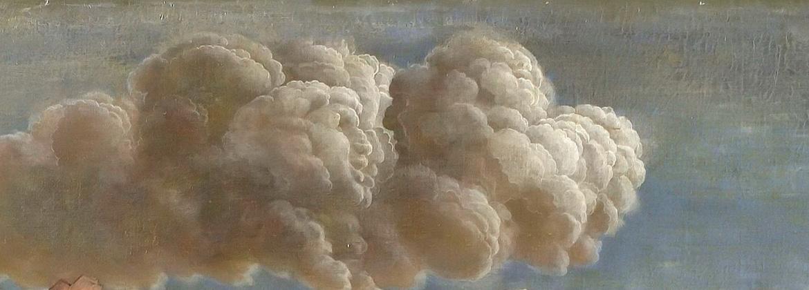 Mantegna liked to paint inanimate objects, such as clouds, with human faces, as in this detail of "Minerva Expelling the Vices from the Garden of Virtue." (Public Domain)