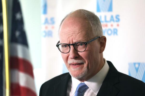 Chicago mayoral candidate Paul Vallas speaks during a press conference at his campaign headquarters in Chicago, Ill. on Feb. 3, 2023. (Scott Olson/Getty Images)