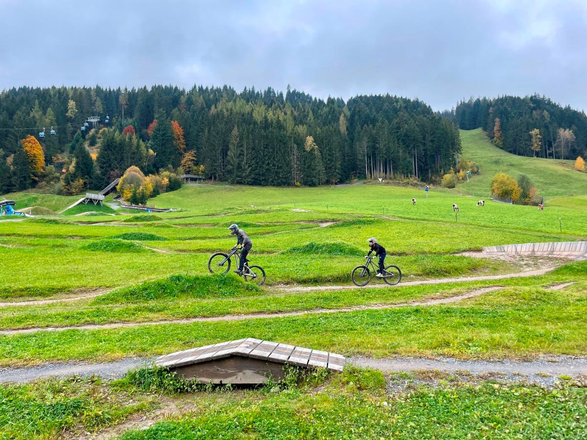 Riders of all levels and ages can take lessons at Bikepark Leogang, the first-of-its-kind mountain bike school and park. (Janna Graber)