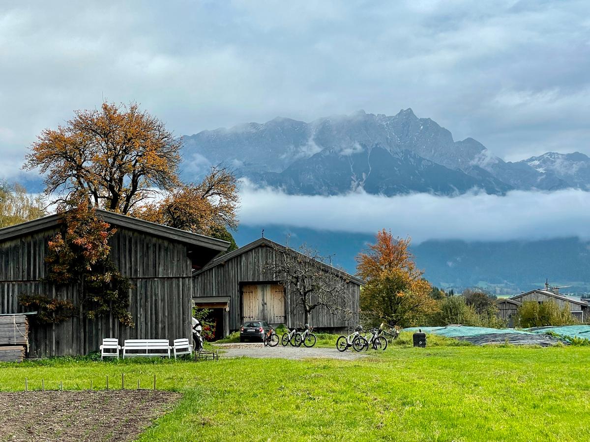 View of the Alps while biking the Saalfelden Leogang region. (Janna Graber)