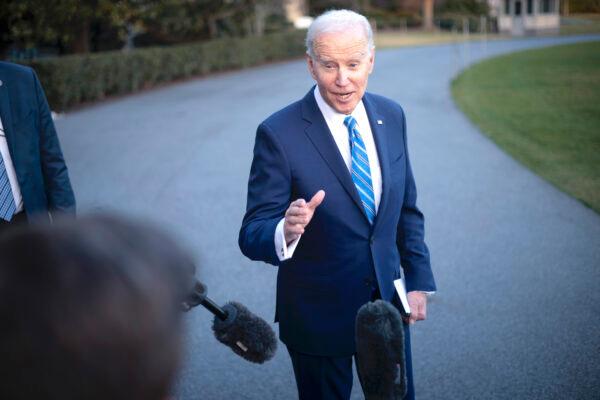 President Joe Biden outside the White House in Washington, on March 1, 2023. (Win McNamee/Getty Images)