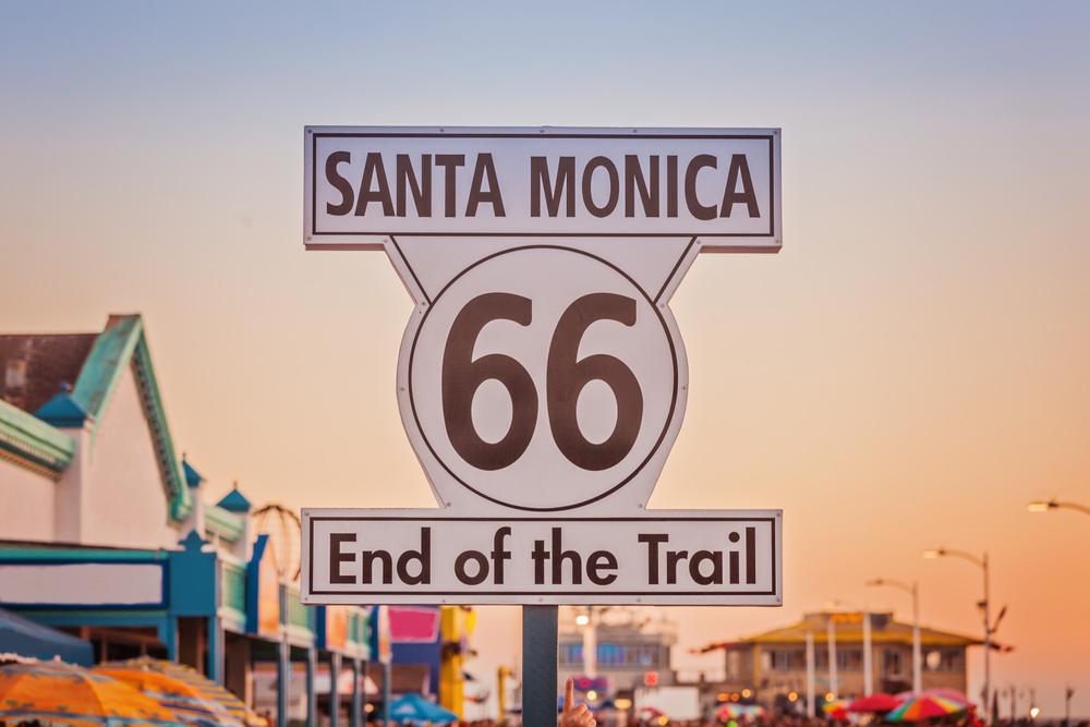 The Santa Monica Pier is the Western terminus of Route 66, or the place to start it when taking it east to Chicago. (Natalia Macheda/Shutterstock)