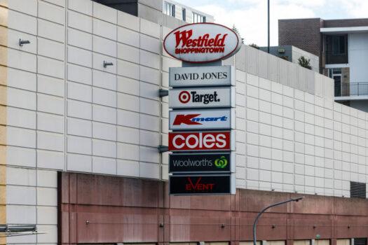 A sign for Westfield Shopping Centre is seen in the suburb of Burwood in Sydney, Australia, on July 24, 2021. (Jenny Evans/Getty Images)