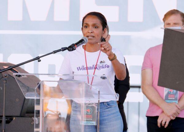 Councilwoman Nithya Raman attends Women's March Action: March 4 Reproductive Rights at Pershing Square in Los Angeles, on Oct. 02, 2021. (Amy Sussman/Getty Images)