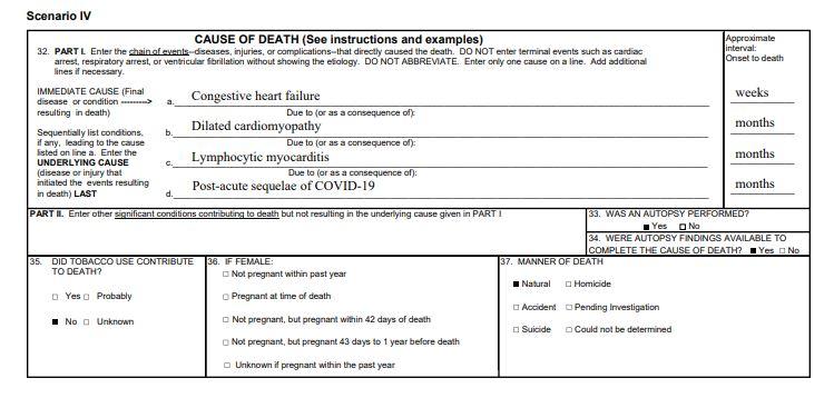 One hypothetical scenario outlined in the updated CDC guidance. (CDC/Screenshot via The Epoch Times)
