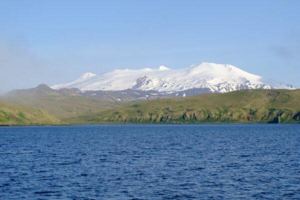 A file photo shows the Tanaga Volcano in Alaska's Aleutian Range. (MW Loewen/US Alaska Volcano Observatory/USGS).