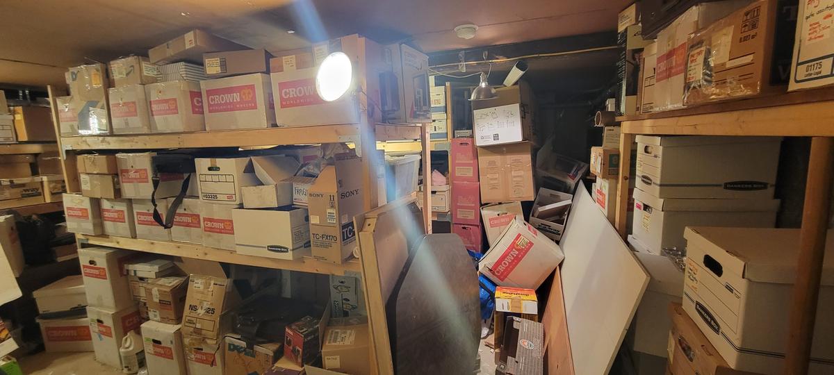 Kristen's boss's storage unit prior to the clearing out of the cameras. (Courtesy of Fridrik)
