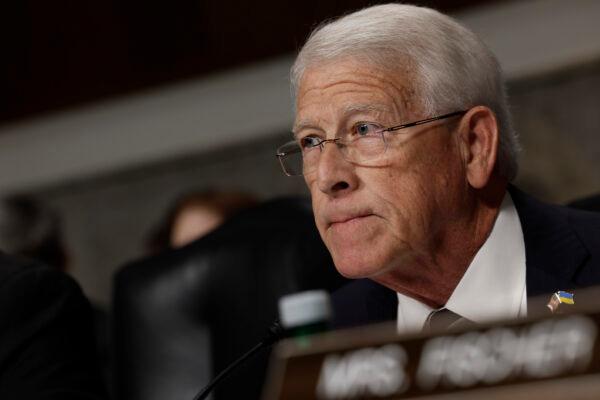 Ranking Republican member Roger Wicker (R-Miss.) speaks during a hearing with the Senate Armed Services Committee hearing on Capitol Hill on Feb. 15, 2023. (Anna Moneymaker/Getty Images)