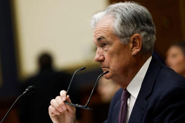 Federal Reserve Chair Jerome Powell as he testifies before the House Committee on Financial Services on Capitol Hill in Washington on March 8, 2023. (Anna Moneymaker/Getty Images)