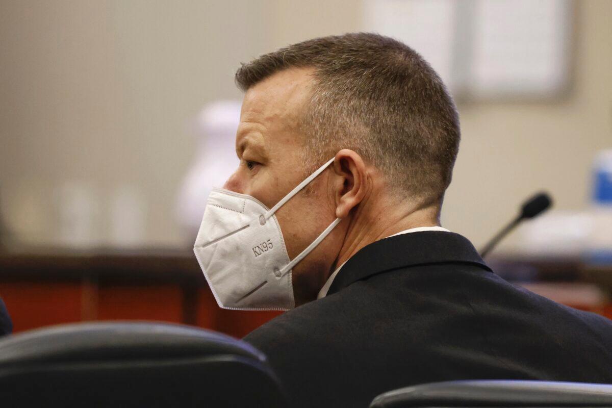 Paul Flores listens during his murder trial in Monterey County Superior Court in Salinas, Calif., on July 18, 2022. (Daniel Dreifuss/Monterey County Weekly via AP, Pool)