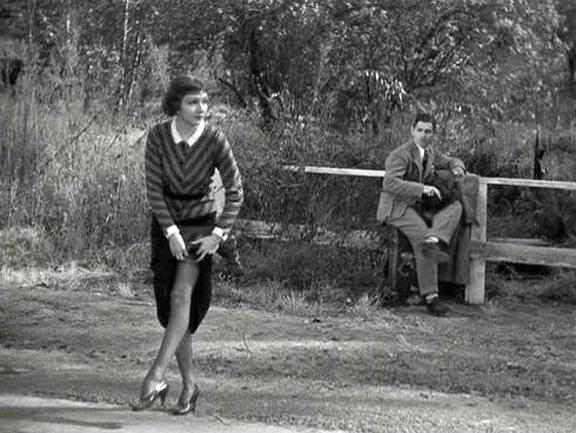 Cropped screenshot of Claudette Colbert and Clark Gable from the trailer for the film "It Happened One Night" in 1934. (Public Domain)