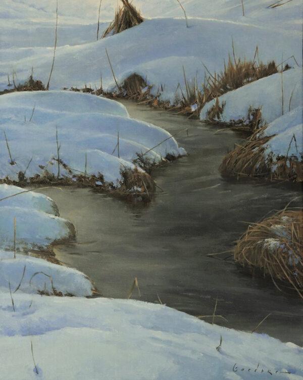 "A Winter's Creek," 2020, by Jake Gaedtke. Oil on canvas; 20 inches by 16 inches. (Jake Gaedtke)