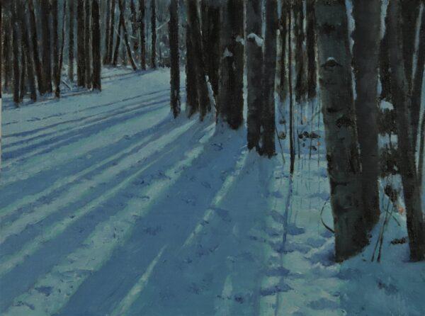 A study for "Midnight Shadows," 2021, by Jake Gaedtke. Oil on canvas; 11 inches by 14 inches. (Jake Gaedtke)
