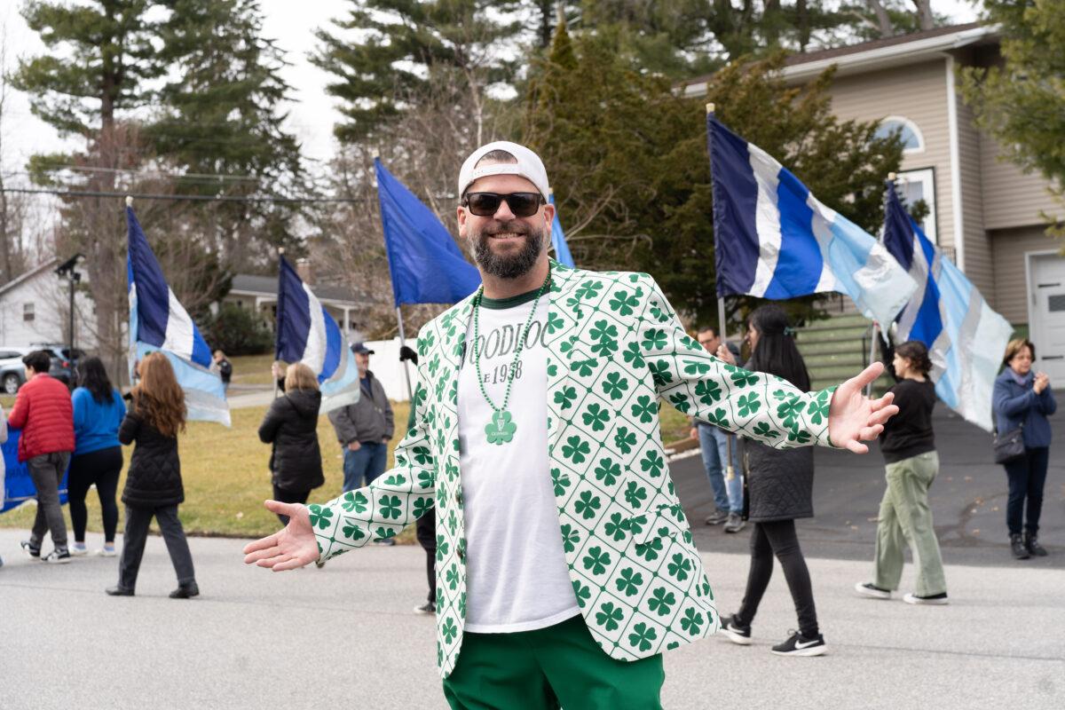 Rory Brady at Mid-Hudson St. Patrick's Parade in Goshen, N.Y., on March 12, 2023. (Cara Ding/The Epoch Times)